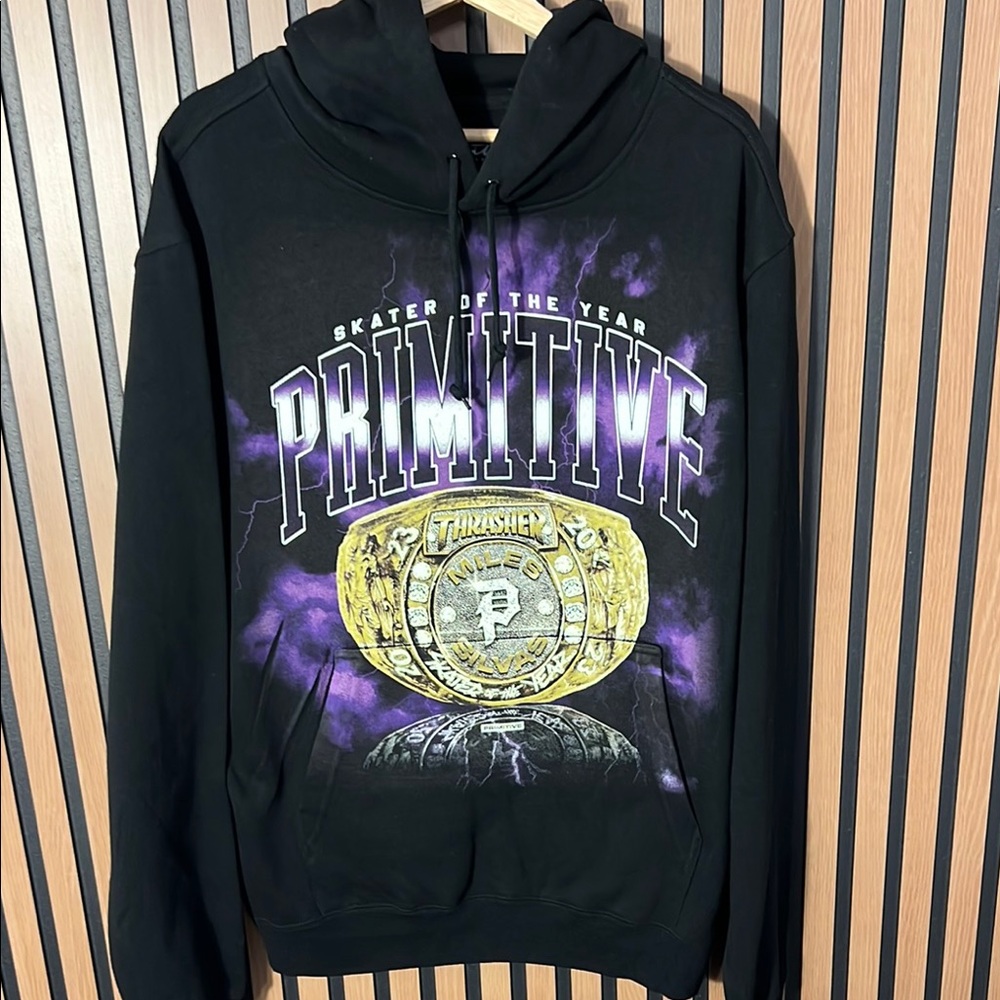 Primitive Black and Purple Graphic Hoodie